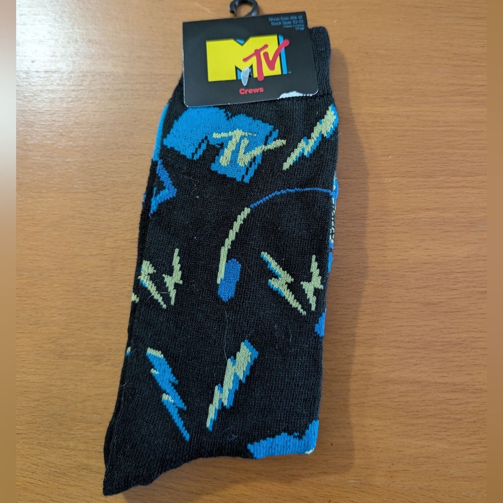 MTV Crew Cut Socks Size 7-11 Rock And Roll